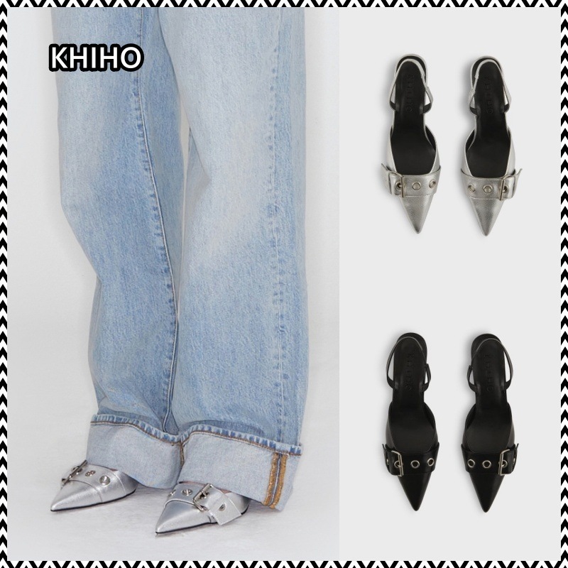 KHIHO POINTED BUCKLE SLINGBACK