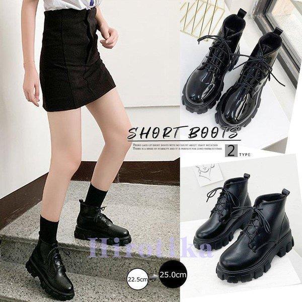 ショットブーツ レディース レースアップ ローヒール シューズ 歩きやすい 通勤 通学 ダンスシューズ 痛くないおすすめ商品