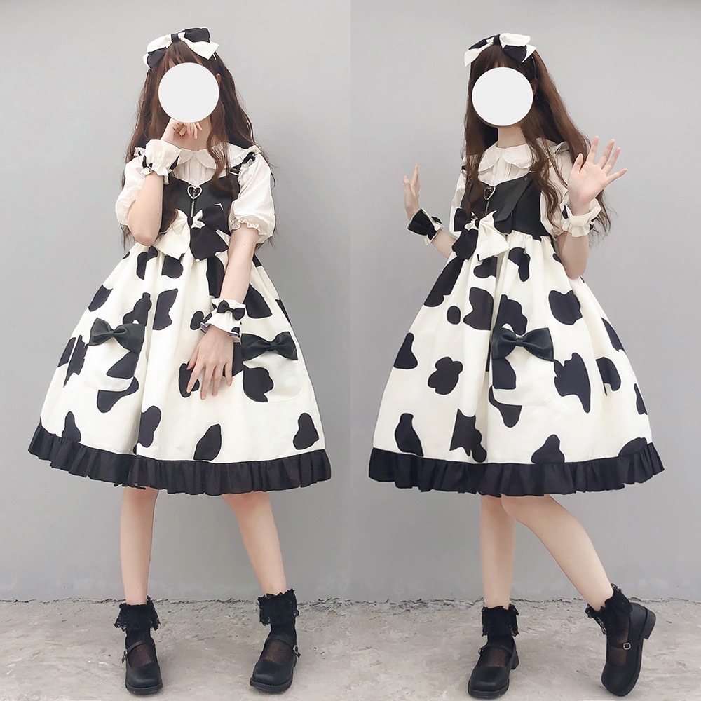 ダルメシアンサスペンダーロリータロリータライトローガールドレス