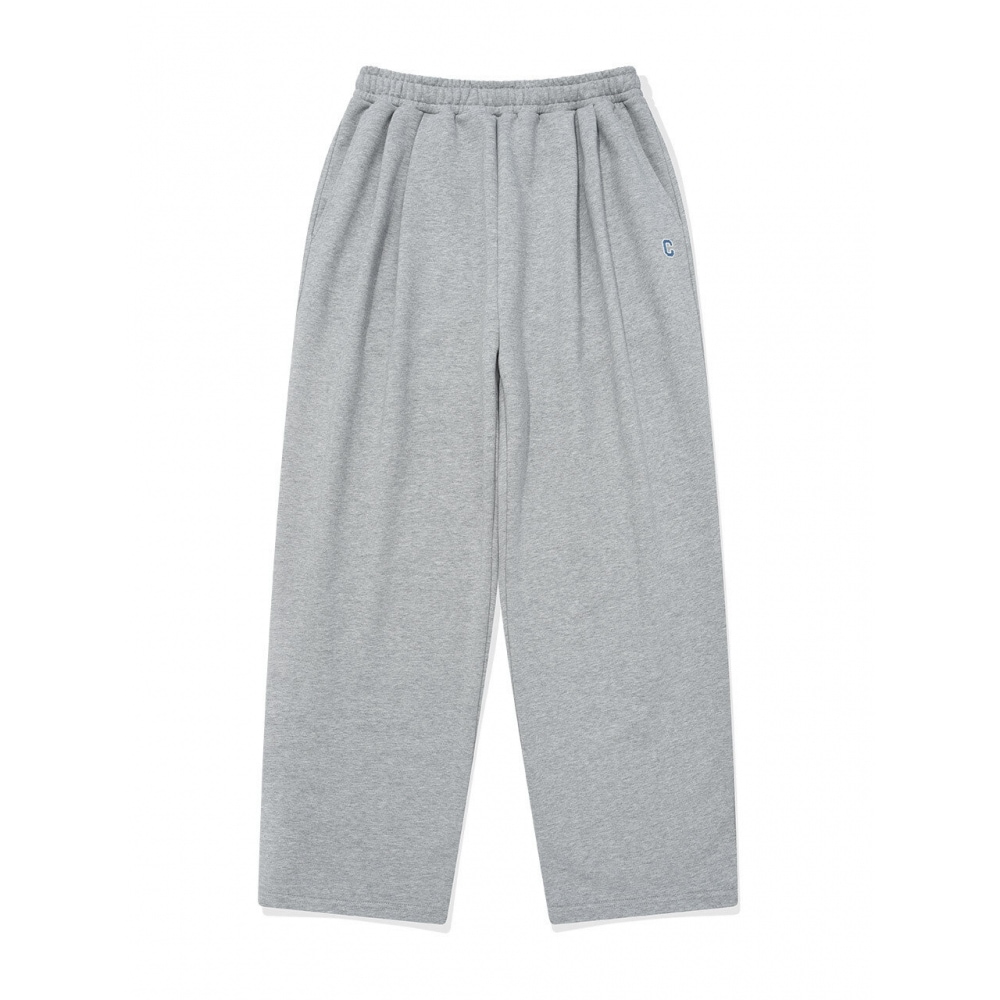 COVERNAT ツータックリアルワイドフィットスウェットパンツメランジグレー