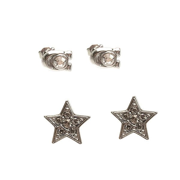 即発 正規品 アクセサリー レディース スター スタッド ピアス セット C7778 SLV