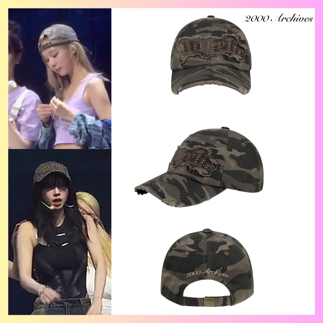 [aespa カリナ/ ウィンター 着用] ANGELIC CAMO BALL CAP + FREE OMAKE 韓国ファッション レディースレディース ボールキャップ