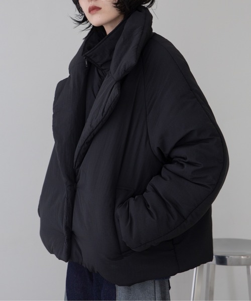 ダウン ダウンジャケット レイヤードZIPモンスターダウンライクコート レディース