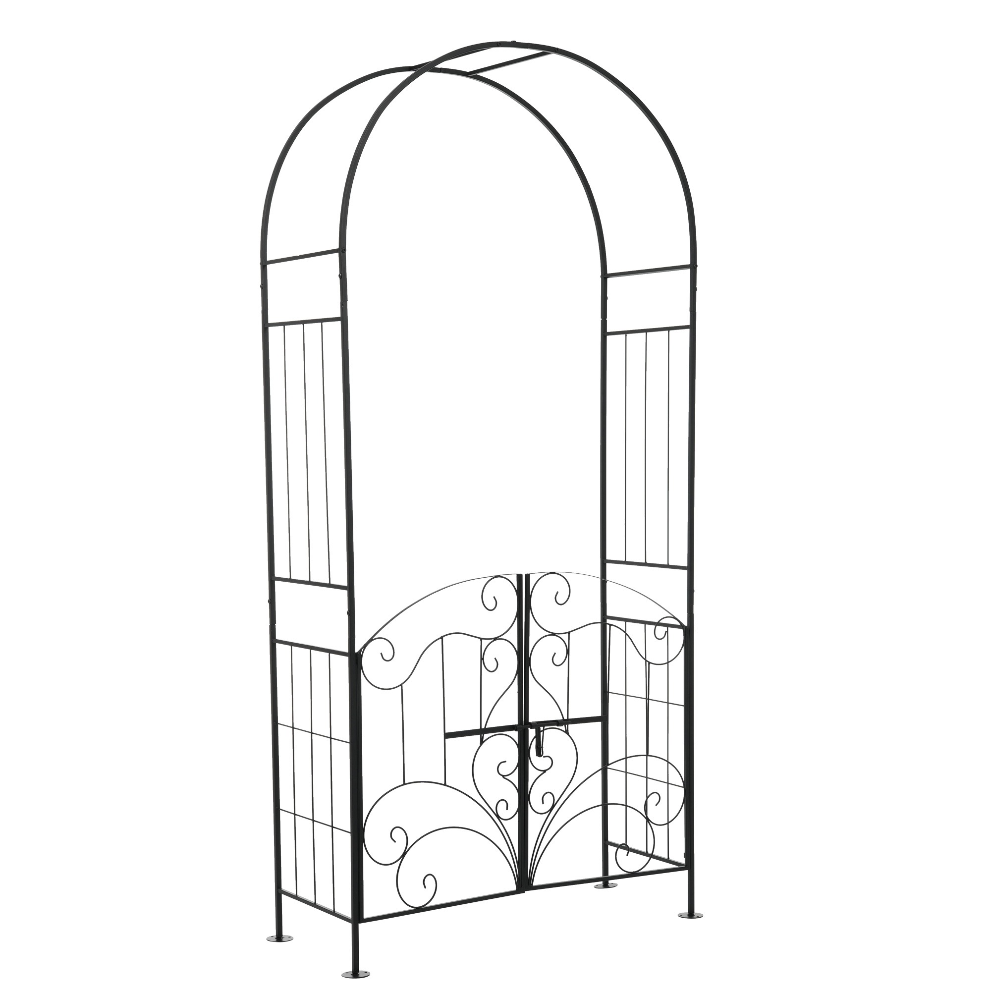 【元SKU：N508P249393A】ガーデンアーチ ローズアーチ 扉付き ゲットセット 園芸 ガーデニング用品 ガーデン ファニチャー スチール 鉄製 薔薇アーチ 外 園芸用品 アーチ ガーデニン