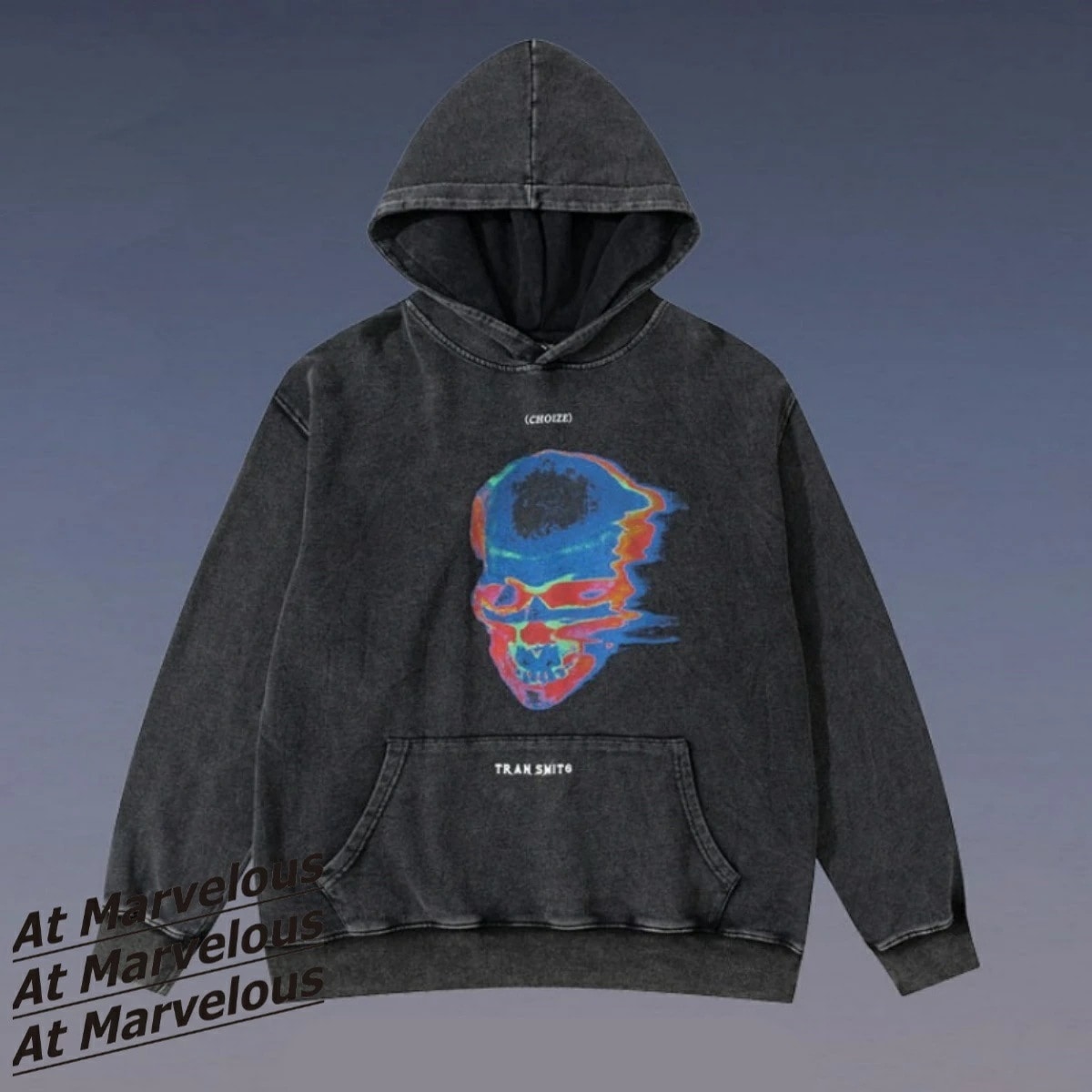 スウェットパーカー プルオーバー メンズ トレーナー 裏毛 スカル トップス スエット ブランド 黒 ブラック ピグメント加工 ストリート