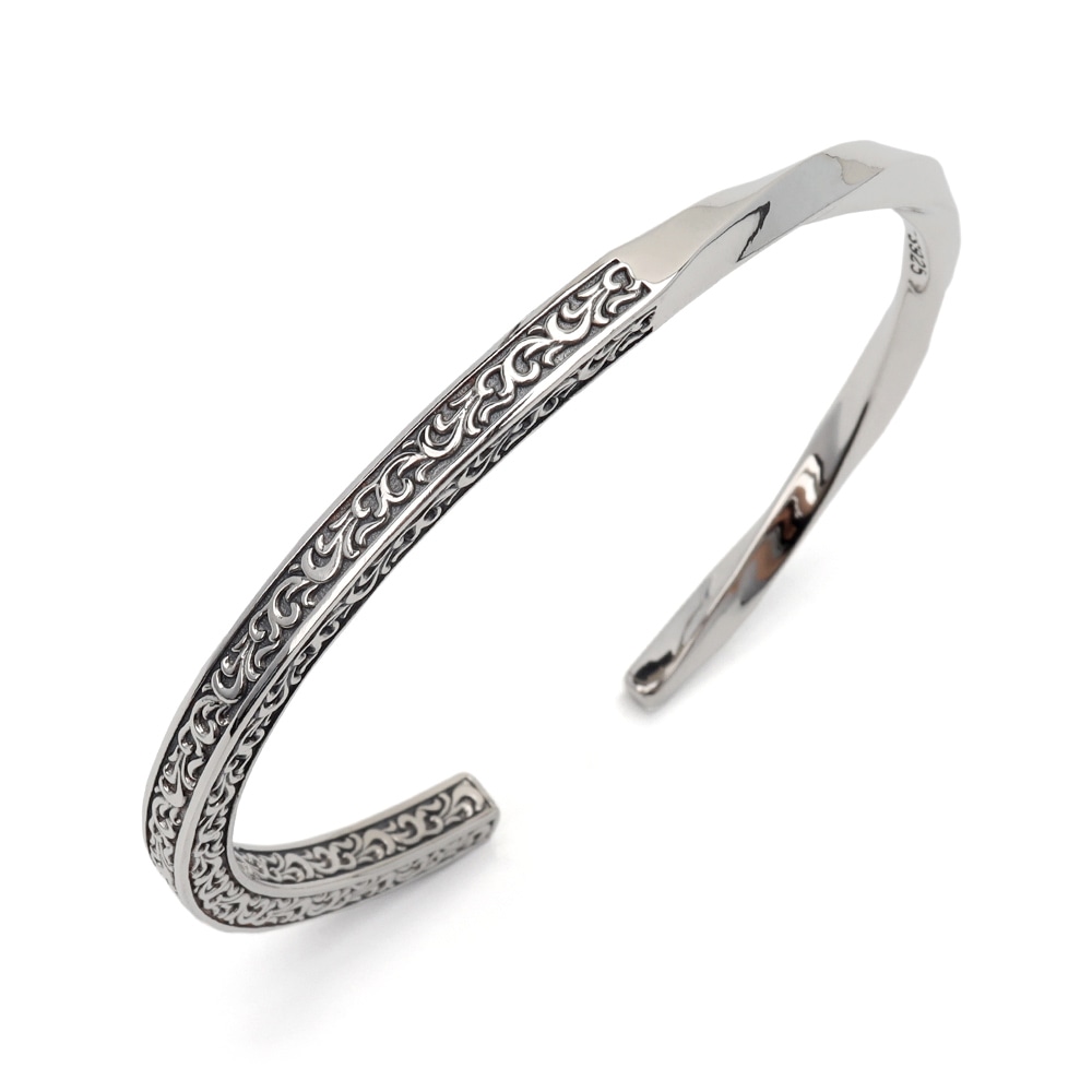 925 唐草 アシンメトリーバングル [bs215] 26,699円