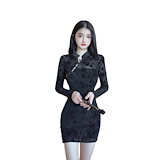 Qoo10] 【韓国発】宝石ボタン見にキャバドレス