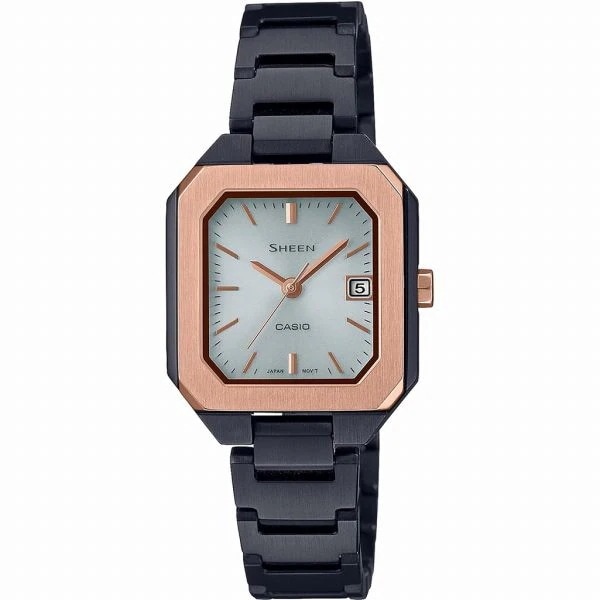 取寄品 正規品 CASIO腕時計 カシオ SHEEN シーン アナログ表示 ソーラー 日付カレンダー 長方形 SHS-4528GBJ-7AJF レディース腕時計