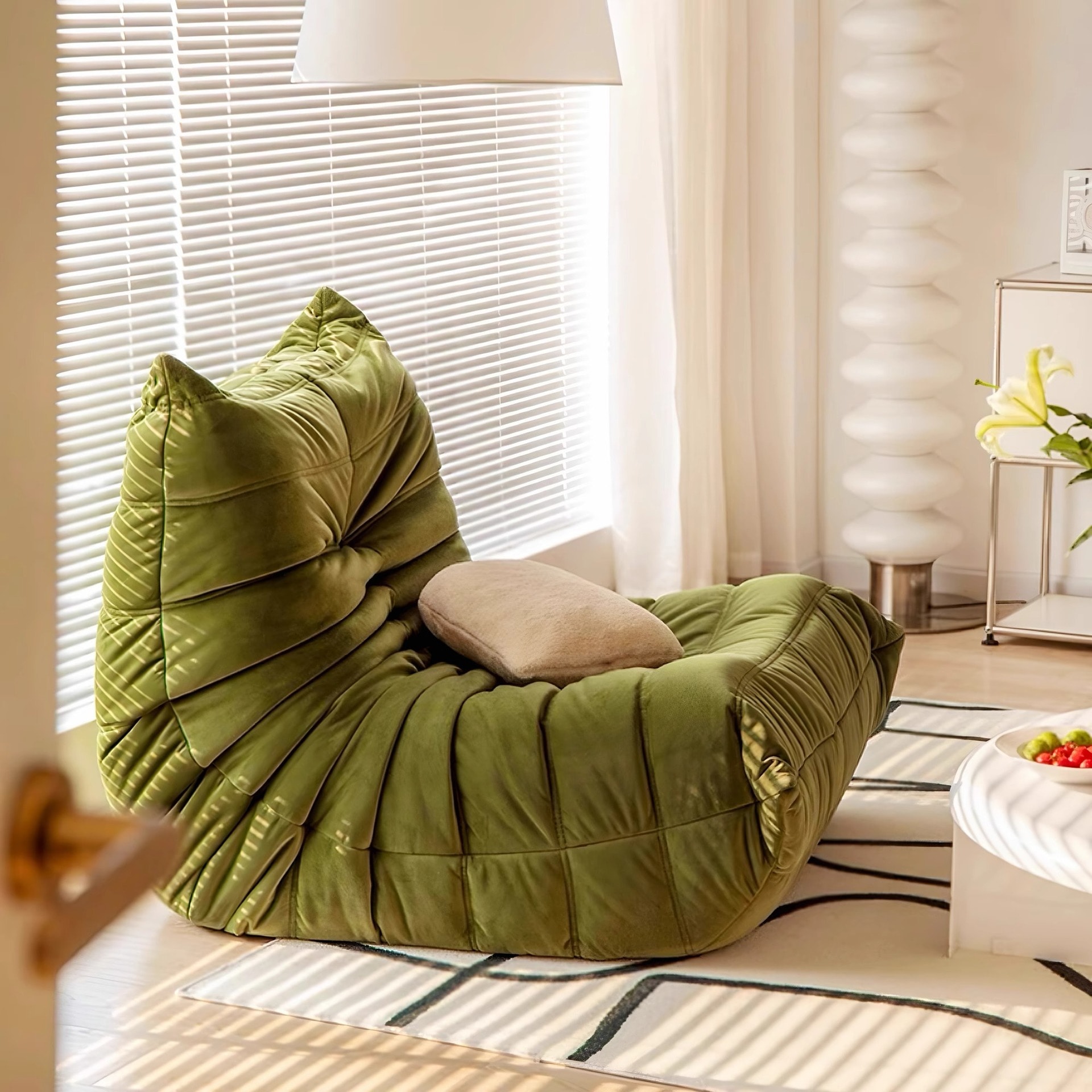 毛虫畳ソファ寝室リビング怠け者クリーム寝そべることができますレジャーベランダシングル砂髪椅子