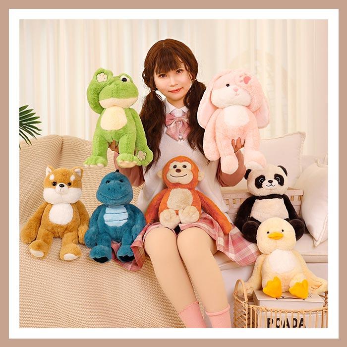 うさぎ　ぬいぐるみ　ウサギ　ダック　カエル　パンダ　柴犬　さる　きょうりゅう　 抱き枕　ふわふわ 　インテリア 　かわいい　子供 　出産祝い　誕生日ギフト
