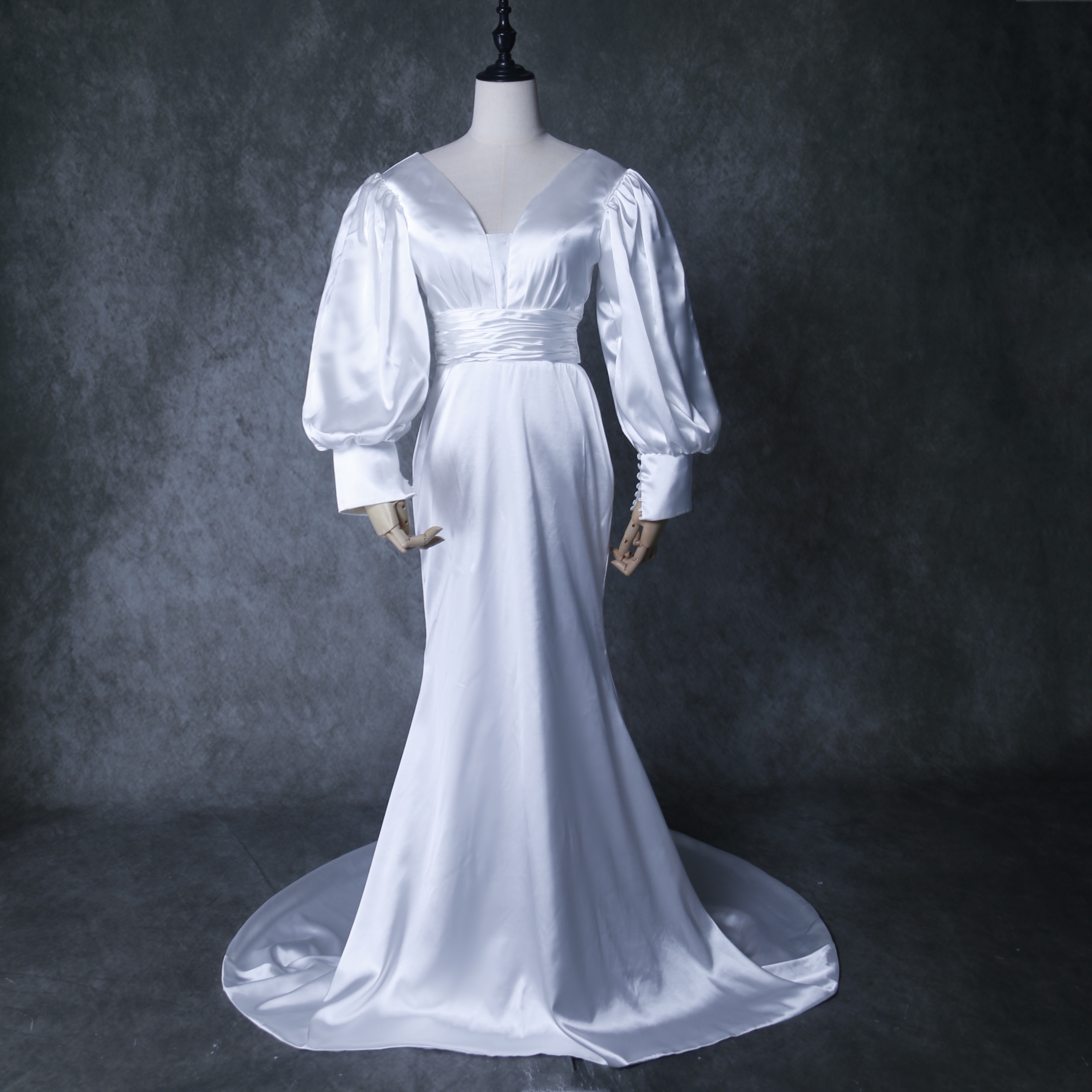 パーティードレス キャミソール ブラック 上質オーガンジー 床付く 前撮り スレンダーライン