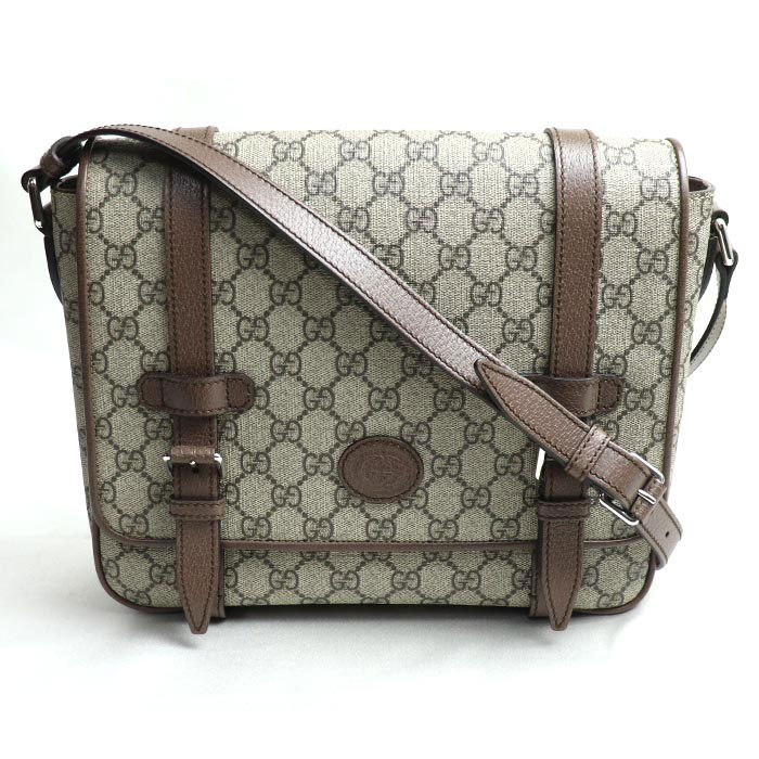 GUCCI グッチ GGスプリーム メッセンジャー ショルダーバッグ ブラウン 658542 メンズ 中古