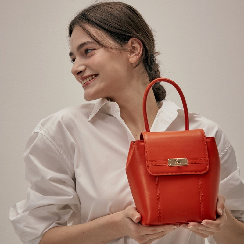 (イタリア 牛革) H Bag - MANDARIN