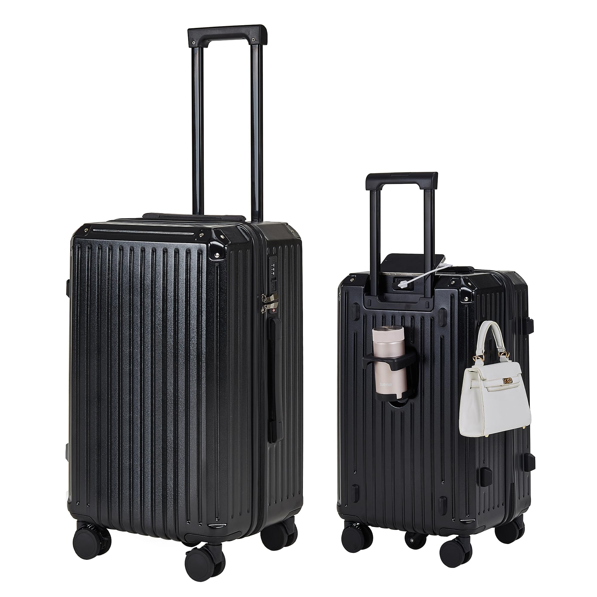 [VECELO] キャリーケース 軽量 大容量 アルミ スーツケース ストッパー付き アルミフレーム キャスター キャリーバッグ キャリー アルミケース ストッパー 付き スーツ ケース Suitca