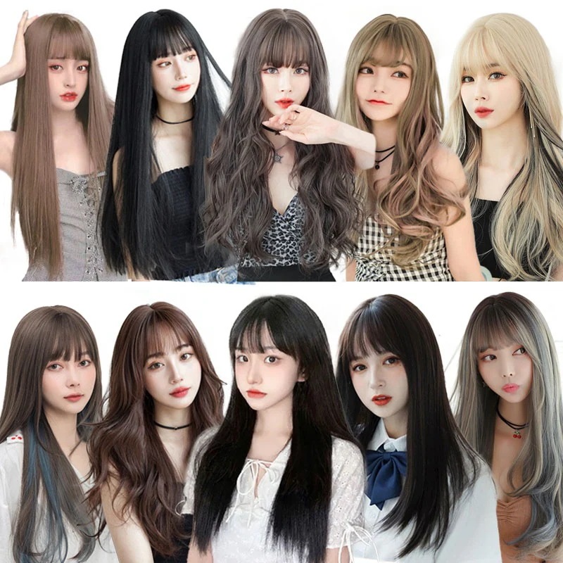 【20点セット】【急速出荷】【超激安】かつら ウィッグ通気自然高温耐熱自然 フルウィッグ原宿韓国ファッション 小顔効果セミロング レディース ウィッグ付き コスプレ カール ボブウィッグ 耐熱 かつら