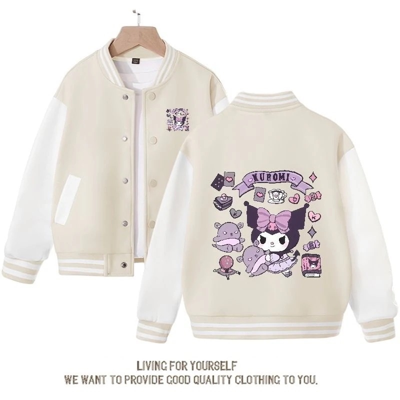 【本日限定】クロミ女子コート春秋2025新型韓国版子供ゆったりしている運動中で大きい子供洋気野球ボール服は湿っています