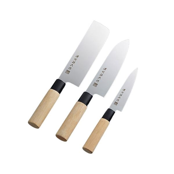 濃州孫六作 和包丁3点セット(黒口輪) K50704657包丁・ナイフ