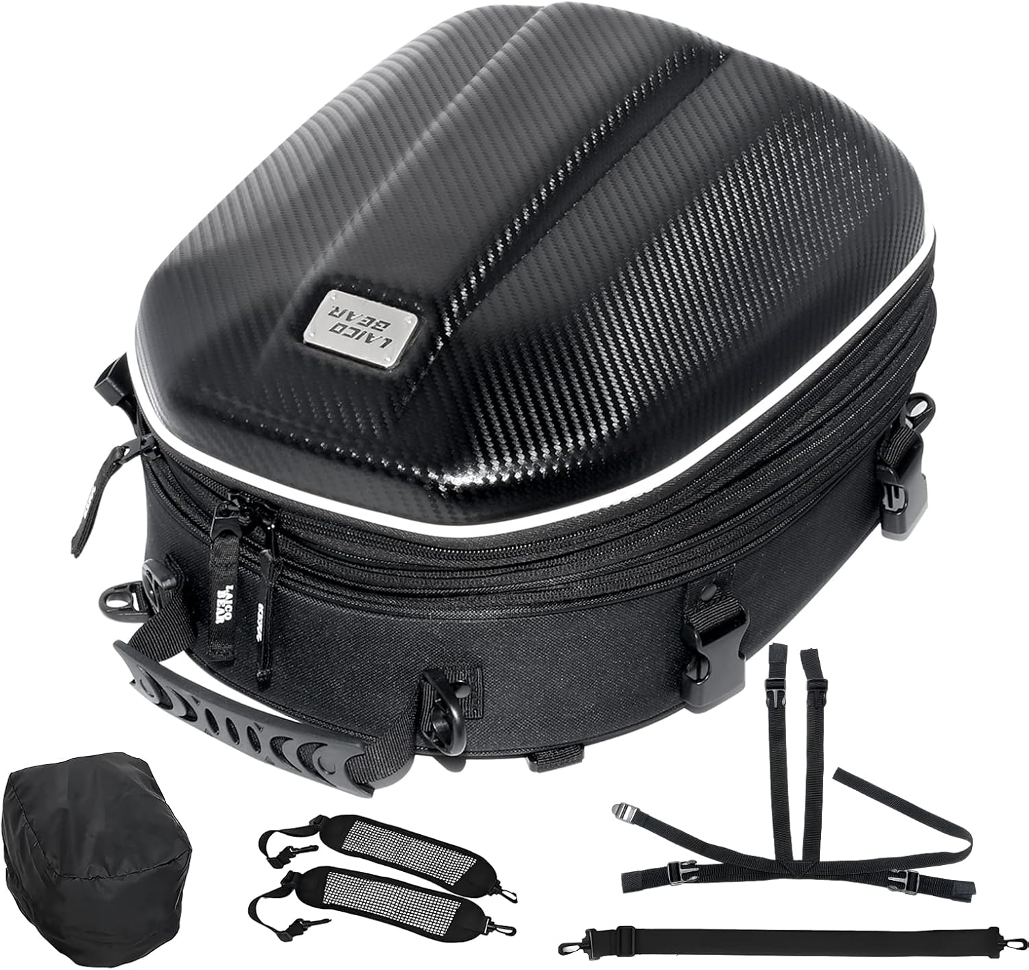 シートバッグ バイク リュック 35L ヘルメット リアバッグ 拡張機能あり 仕分ポケット内蔵 撥水 耐傷 簡単固定