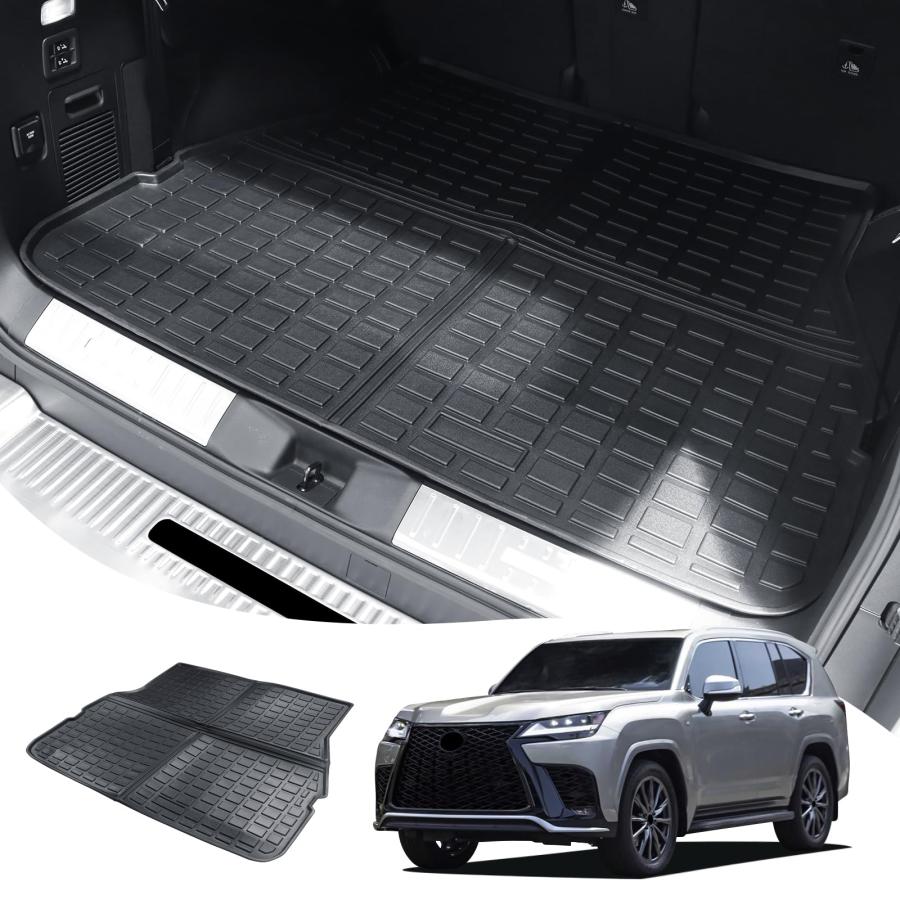 適合レクサスLX600 LX500d 2022-2023 7人乗り車トランクトランクマット TPE防水カーペット For Lexus lx600 lx500d 内装アップグレード改造部品