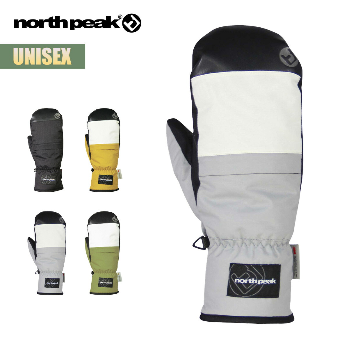ノースピーク グローブ 手袋 north peak ミトンタイプ 防水 防寒 ユニセックス メンズ レディース スノーボード スノボ スキー アウトドア ウインタースポーツ シンプル カジュアル