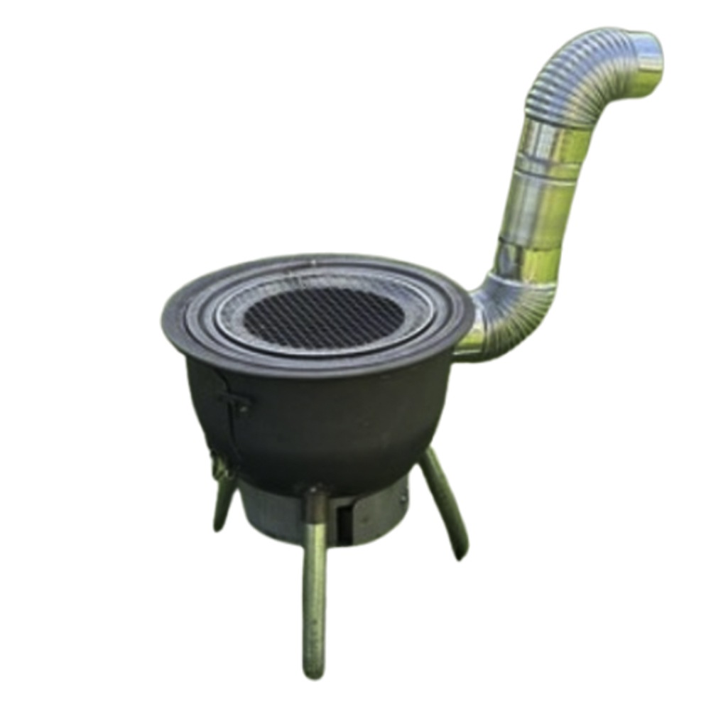 ポータブル薪ストーブ炭火BBQグリルキャンプ用調理器具屋外用ヒーター煙突パイプ付属三脚58cm(23インチ)+ベーシック煙突[並行収入]