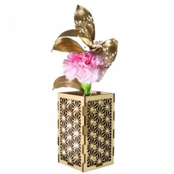 A＆K プリザーブドフラワー 一輪挿し プチカーネーションピンク 花立て カバー付きセット P-017