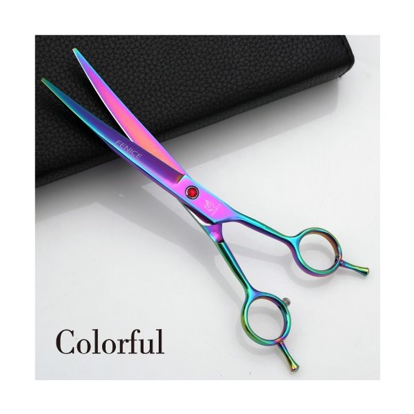 Fenice新しいデザインペットグルーミングはさみ切断鋏7.0インチ湾曲ブレード25度カラフルなテ Colorful 7 inch 5,848円
