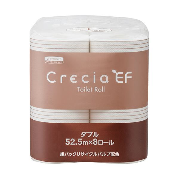 （まとめ）クレシアクレシアEFトイレットロール ダブル 52.5m 8ロールx8パック[x3]