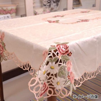 ローズ刺繍 テーブルクロス 115x140cm HIC-569/115140