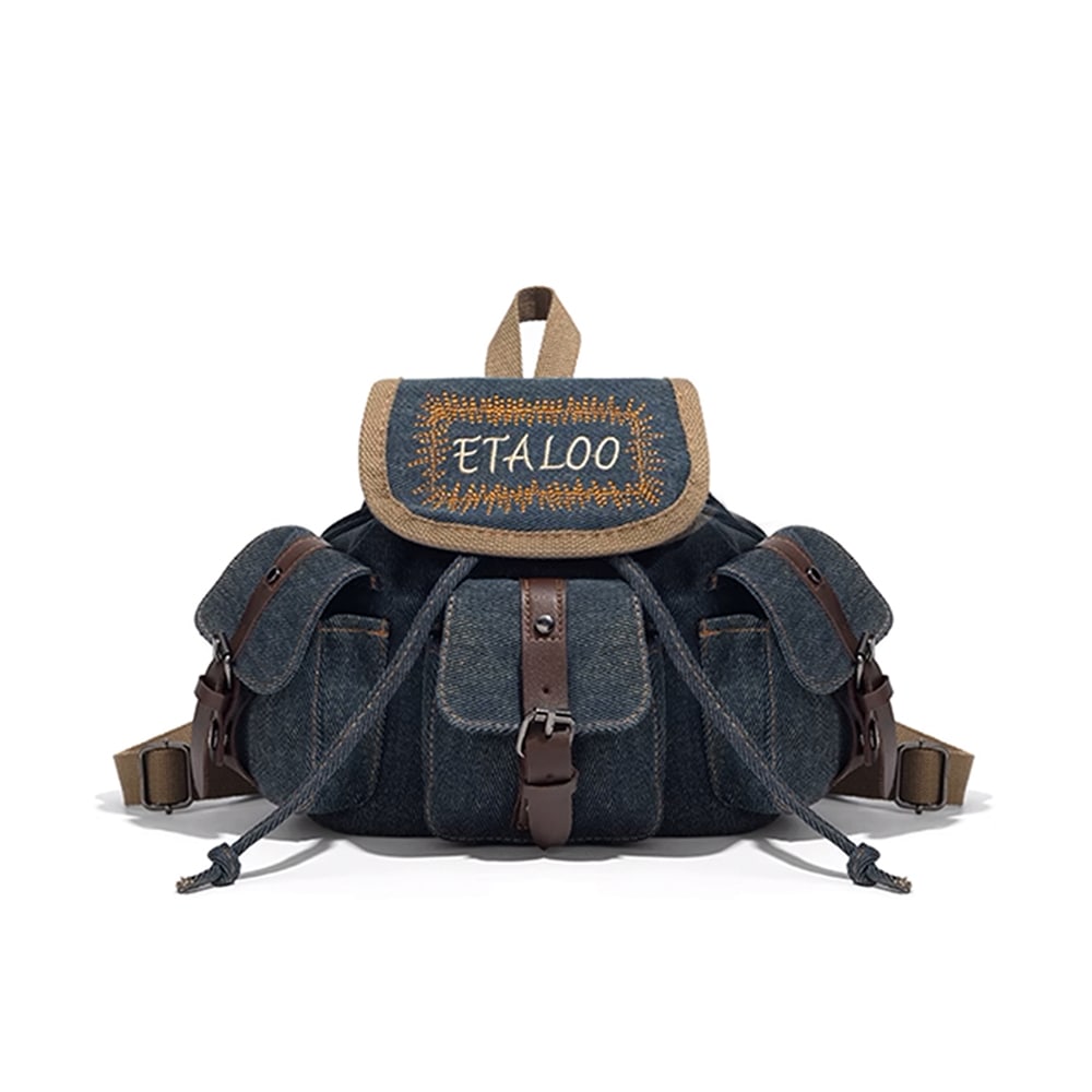 이타루 데님 복조리 미니 백팩