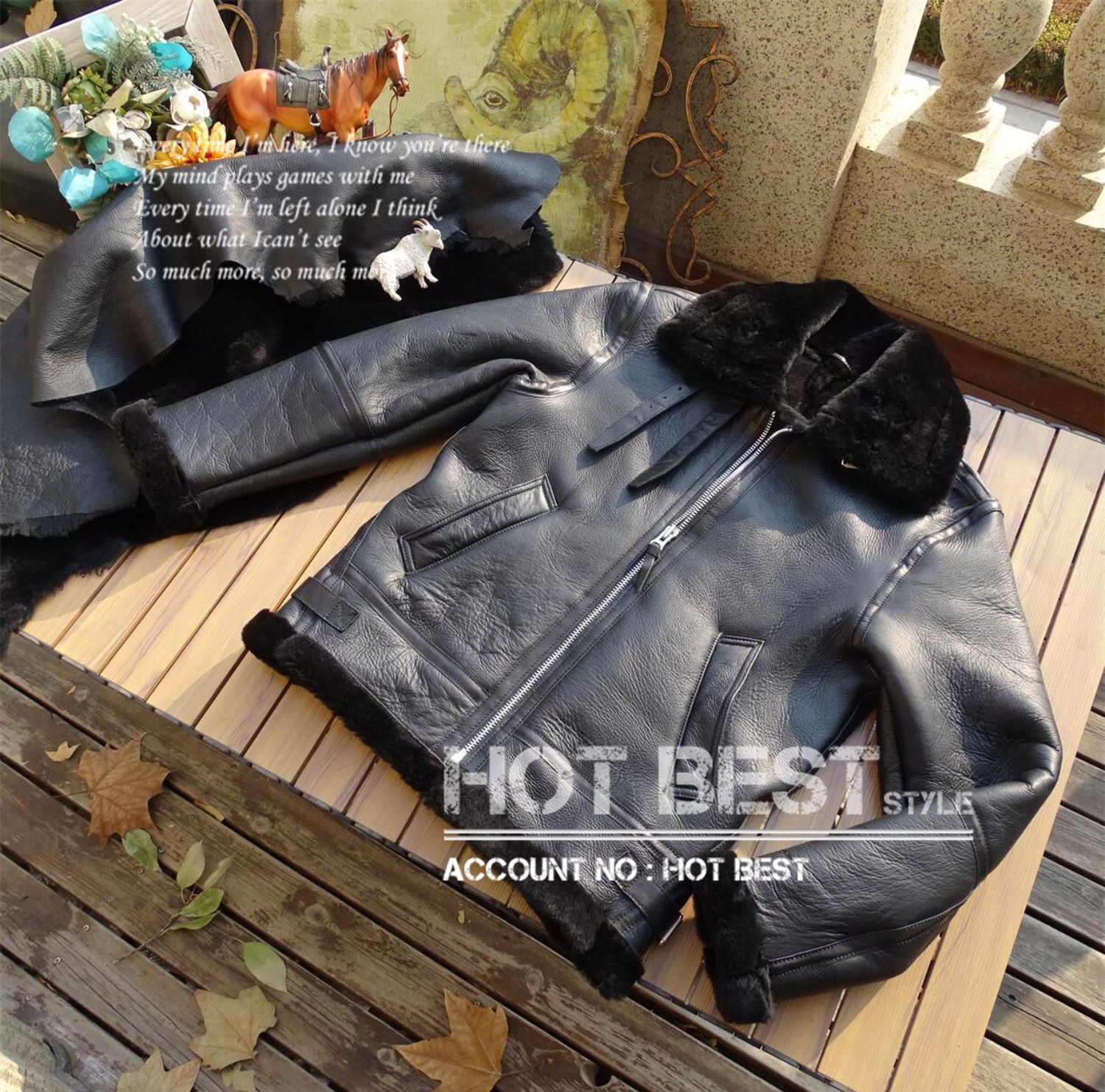 ホースハイド&シープスキン 復刻30s USAF TYPE B-6 ムートン フライトジャケット 革ジャン ボマー ボンバー 馬革 羊革