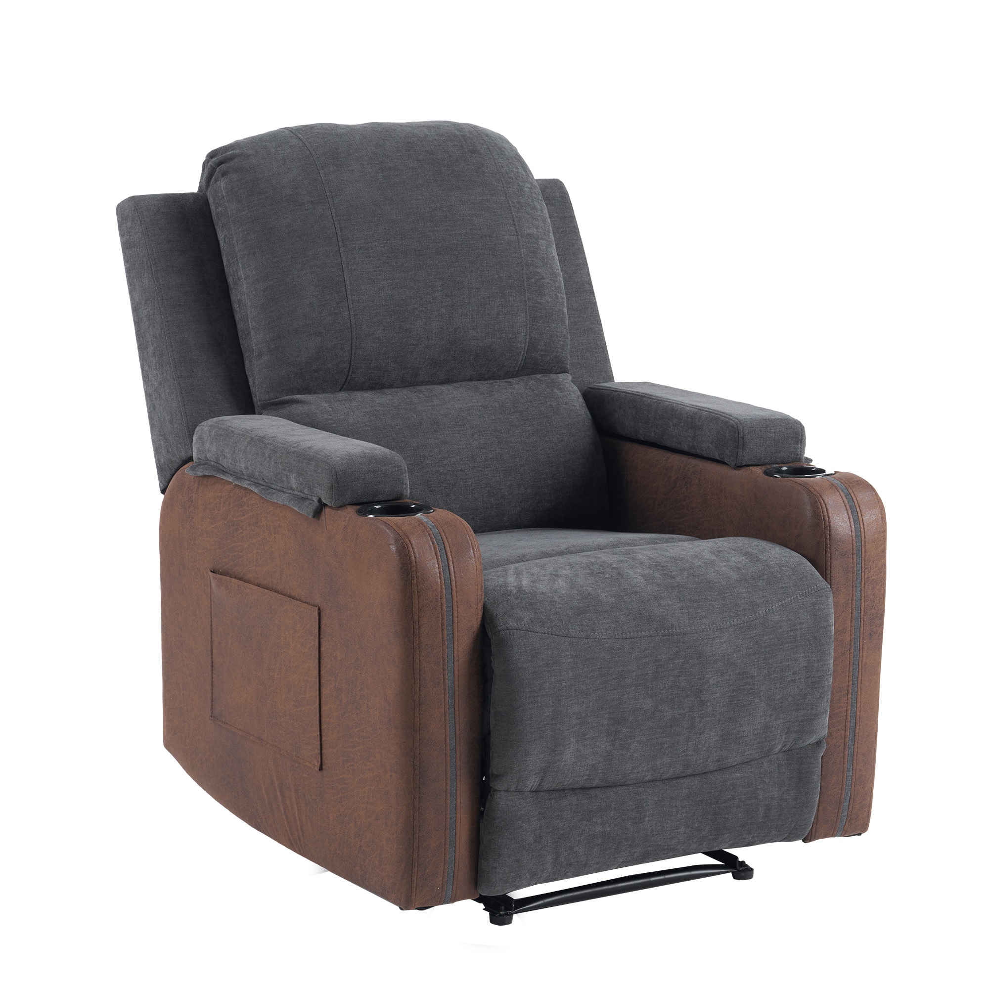 【国内発送 無-送料】809【背もたれ・フットレスト独立可動】リクライニングチェア 165無段階調整 リモコン式操作 リクライニングソファ 1人掛け 耐荷重160kg 電動 リクライニング ファブリ