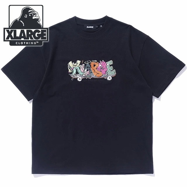 メール便 ハングアウト ショートスリーブ Tシャツ [101243011011] メンズ トップス 半袖 プリントティー x-large エックスラージ BLACK