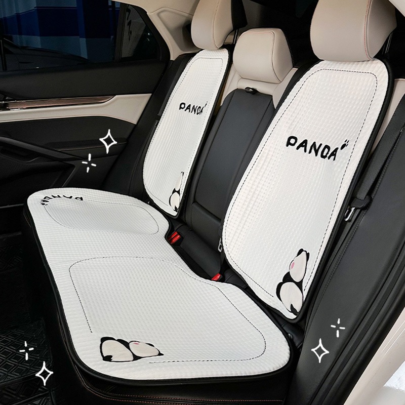 かわいい車のシートクッションアイスシルクソフト通気性車のシートクッション漫画の背もたれパンダ車のシートクッション