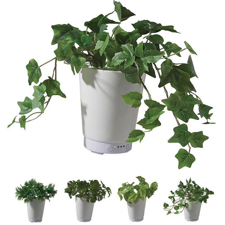 グリーンアロマミスト 超音波式加湿器 GREEN AROMA MIST KSHU-01 人工観葉植物 ディフューザー アロマミスト アロマディフューザー 加湿器 ライソン オフィス テレワーク