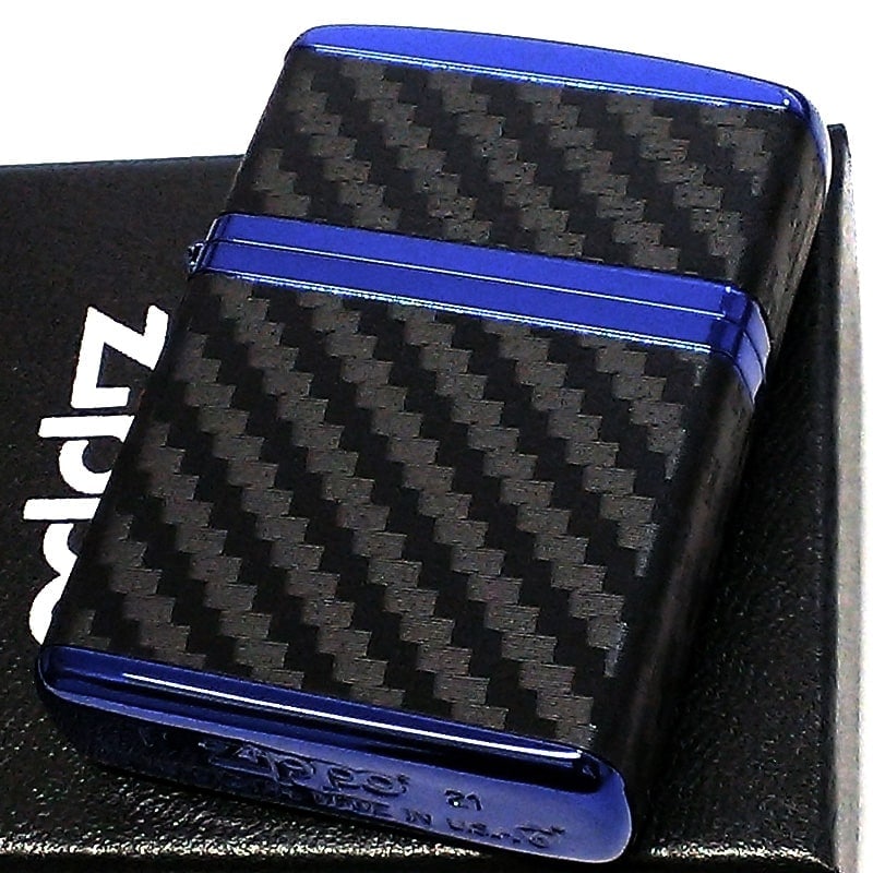 ZIPPO ライター アーマー カーボン ジッポ おしゃれ ブルーイオンコーティング 4面連続加工 ブラック シンプル 黒 青 かっこいい メンズ シンプル ギフト プレゼント 9,198円