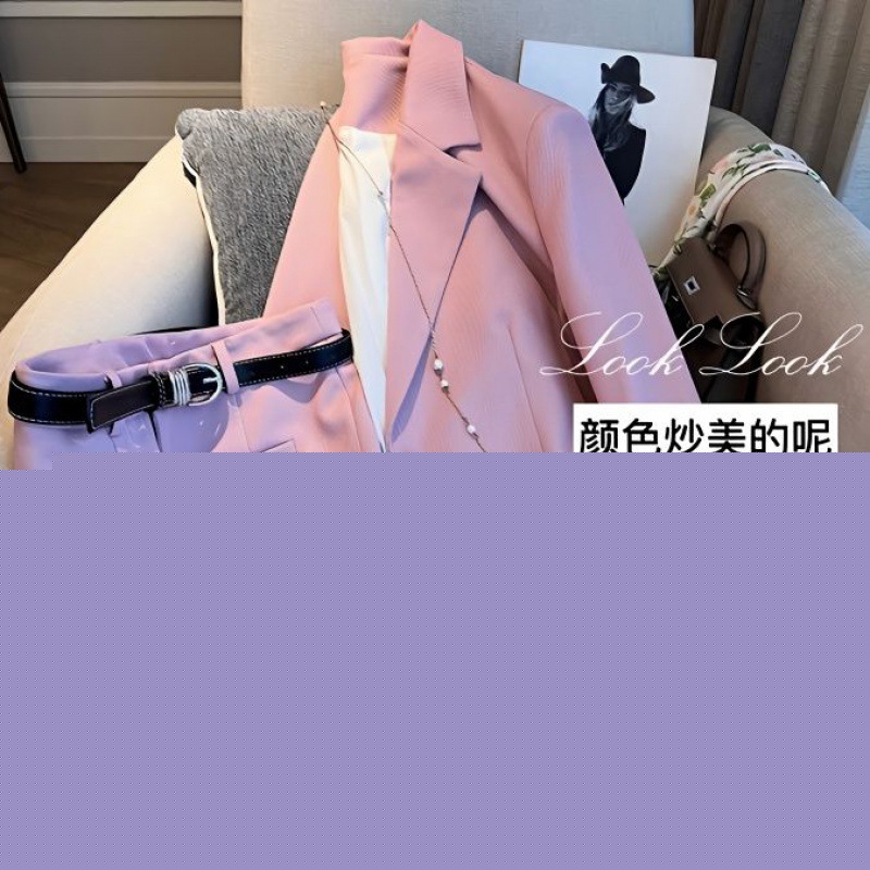 2024春の気質ツーピーススーツスカートファッショナブルなスリムカジュアルショートスカート+スーツ