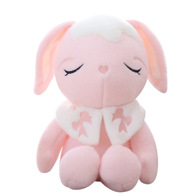 兎ぬいぐるみ　目を閉じてるうさぎ　ピンク　白2色あり　100センチ
