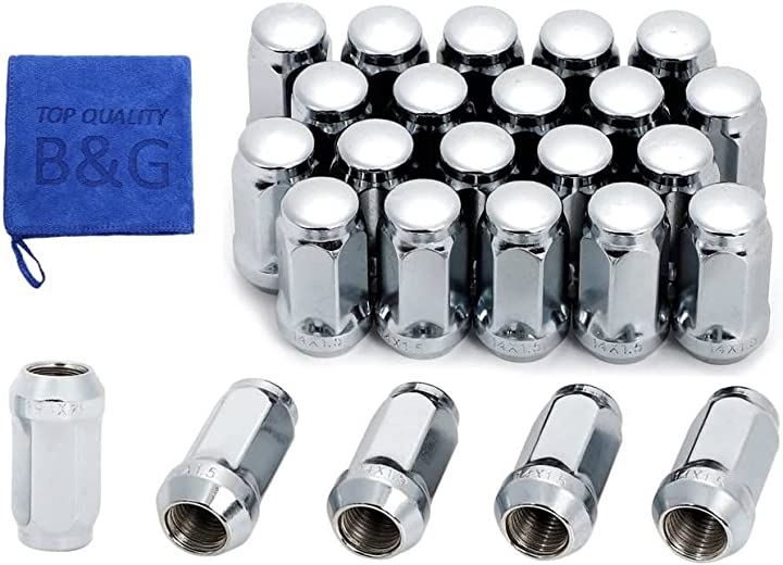ロングナット M14xP1.5 ホイールナット スチール 袋 クローム 19HEX 45mm 24個 +1個 計25個 エスカレード GM シボレー キャデラック GMC SRX XT5