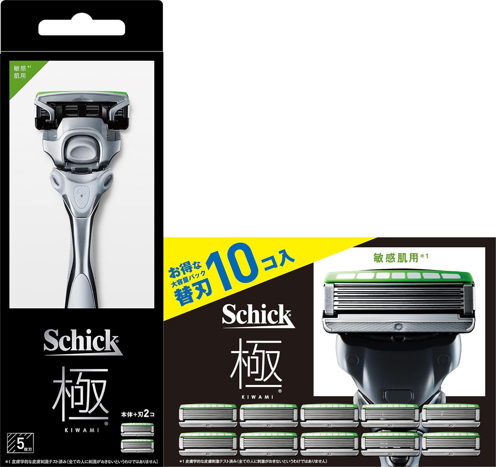 Schick(シック) 極 KIWAMI 敏感肌 ホルダー(刃付き+替刃1コ) + 敏感肌 替刃(10コ入) 6,390円