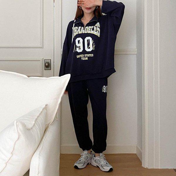 Hスタイル(BM)ロサンゼルスハーフジップセット 秋 レディース トレーニングセット スウェットセット 7,133円