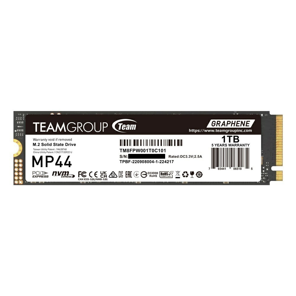 Team Group 内蔵 高速 SSD PCパーツ MP44 M.2 PCIe Gen4 x4 with NVMe 1.4-M key 2280 ( TM8FPW001T0C101 )
