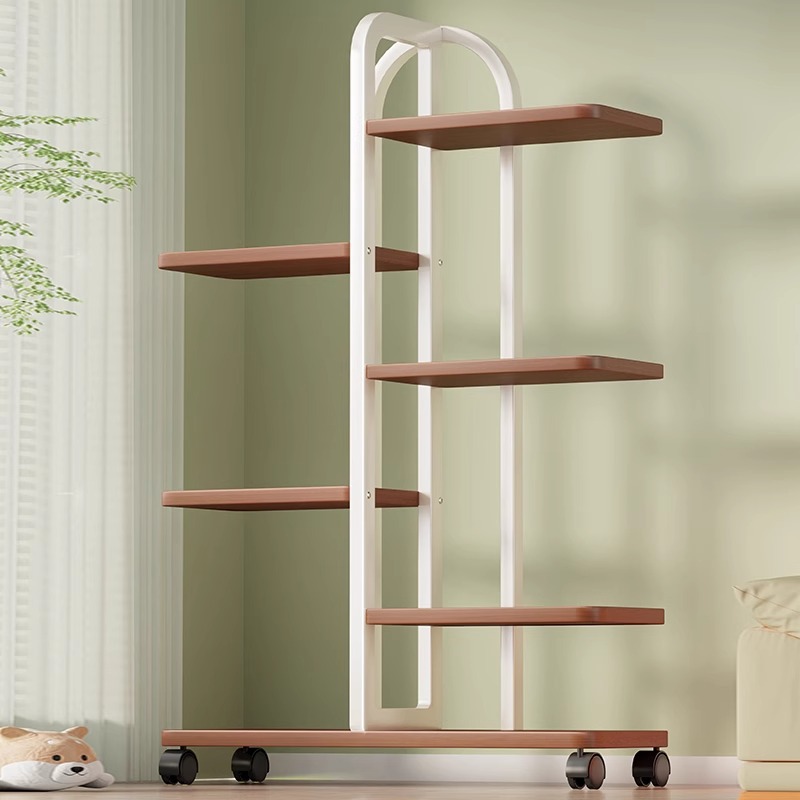 植木鉢ラックリビングルーム床バルコニーマルチレイヤーグリーンアイビージューシーな貯蔵ラック屋内ホイールモーブルフラワーラック