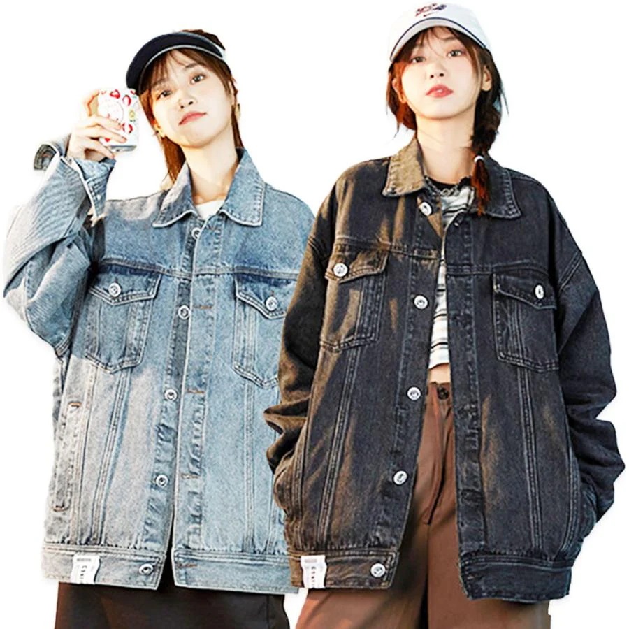 レディース長袖デニムジャケット春秋冬秋秋ボタンダウンジャンパーブルゾンアメカジかわいいかっこいいおしゃれ防寒防風ジージャン衣