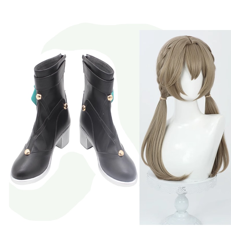 青雀 コスプレ靴 ブーツ ウィッグ付き コスプレ 演出服 アニメ 祭り ハロウィン クリスマス 学園祭 文化祭 仮装