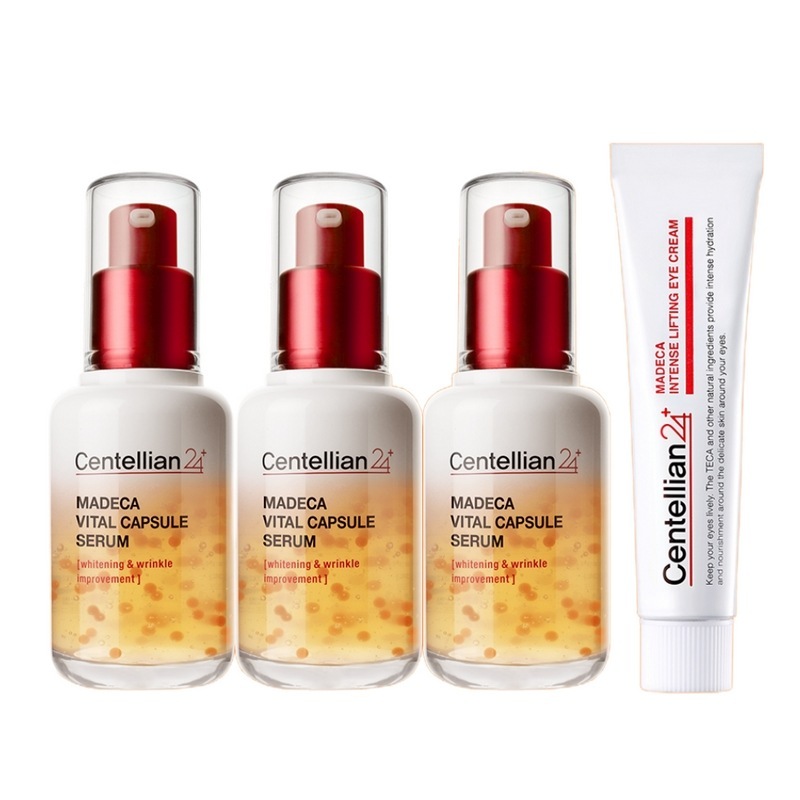 マデカバイタルカプセルセラム50ml×3個+リフティングアイクリーム15ml