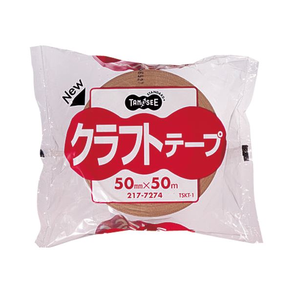 （まとめ）TANOSEE クラフトテープ 50mmx50m 1巻 [x50セット]