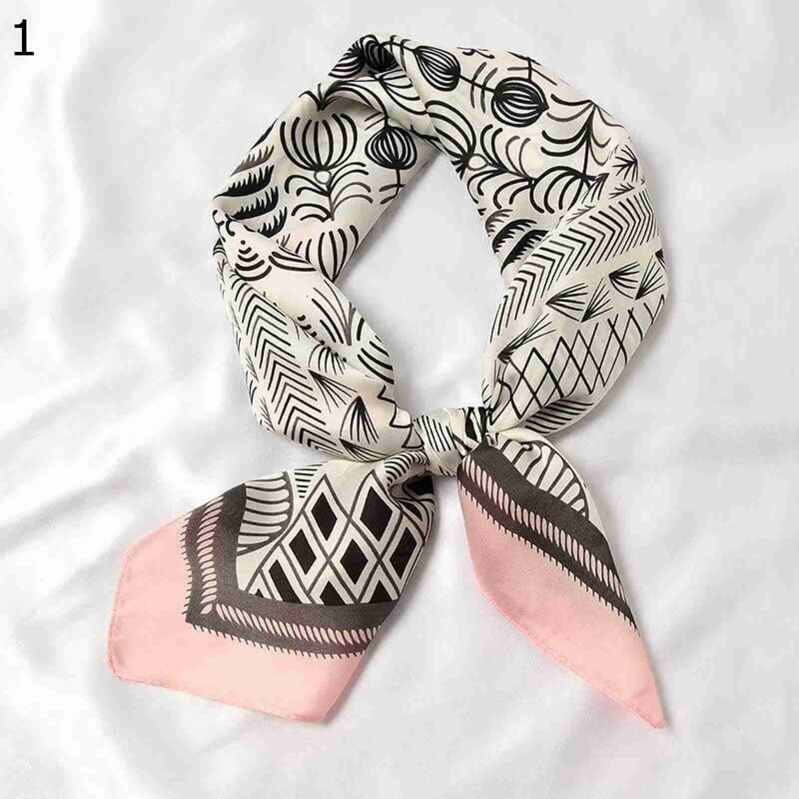 【20%OFFクーポン～】女性スモール サテン スカーフファッション ネック ヘア タイ スカーフ ショール スクエア プリント ラップ ファム ハンカチ (Color Size : 70x70c