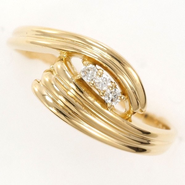 K18 18金 YG イエローゴールド リング 指輪 10号 ダイヤ 0.04 ジュエリー 中古