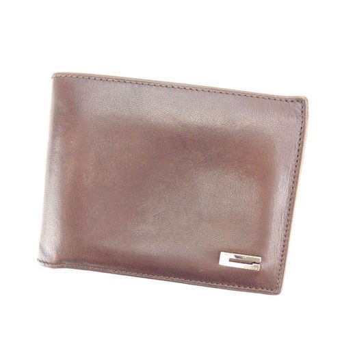二つ折り札入れ Gマーク ブラウン シルバー 中古